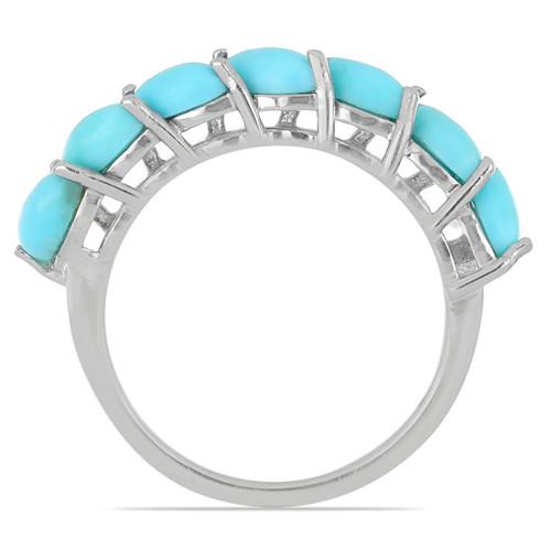 NATURAL TURQUOISE GEMSTONE CLUSTER RING IN 925 SILVER